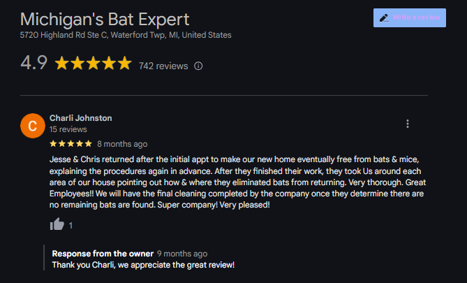 customer review lake orion wildlife removal michigans bat expert